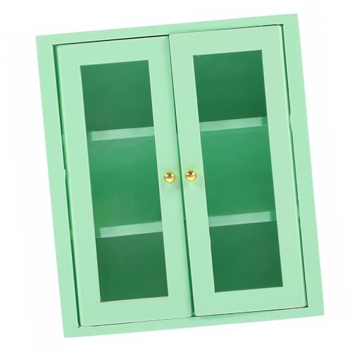 ibasenice Wandschrank Dekoration Klein Mini Wohnkultur Puppenstubenmöbel Winzige Möbel Puppenmöbel Mikrolandschaftsdekor Holz Green von ibasenice