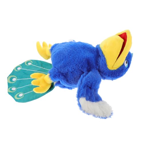 ibasenice Weiche Pfau Handpuppe aus Plüsch Interaktives Puppenspielzeug für Erwachsene Pädagogische Kuscheltier Handpuppe für Geschichten Kindergarten und Zuhause Waschbar von ibasenice