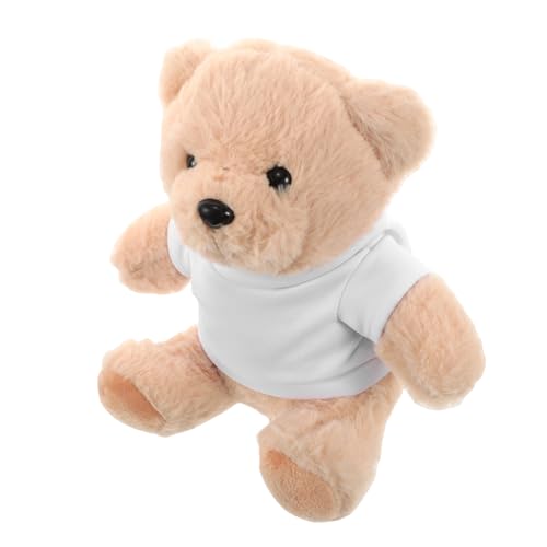 ibasenice Weicher Plüschbär mit Leeren T Shirts für DIY Sublimation Kuscheltier für Geburtstagsfeiern Babypartys Weihnachten und Kreative Projekte Personalisierbare Geschenkidee von ibasenice