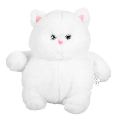 ibasenice Weiches Kuscheliges Weißes Katzen Plüschtier Chubby Design Hautfreundlich Kuscheltier und Dekoratives für Kleinkinder und Kinderzimmer von ibasenice