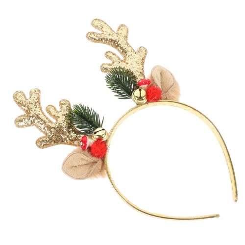 ibasenice Weihnachtsgeweih Stirnband Glocken Funkeln Hirschgeweih Erwachsene Bands Klein Reh Haarband Weihnachtsdeko Rollenspiel-geweih-stirnband Weihnachtsgeweihkopfband Plastik von ibasenice