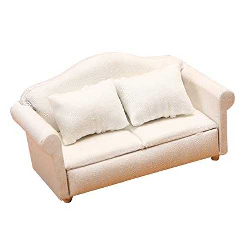ibasenice bürodeko büro Dekoration Couch im Maßstab 1:12 -Couchmodell weißes Sofa weißes Zweiersofa Mini-Sofa-Figur zartes Mini-Sofa Möbel Puppenhaus Baby Zubehör von ibasenice