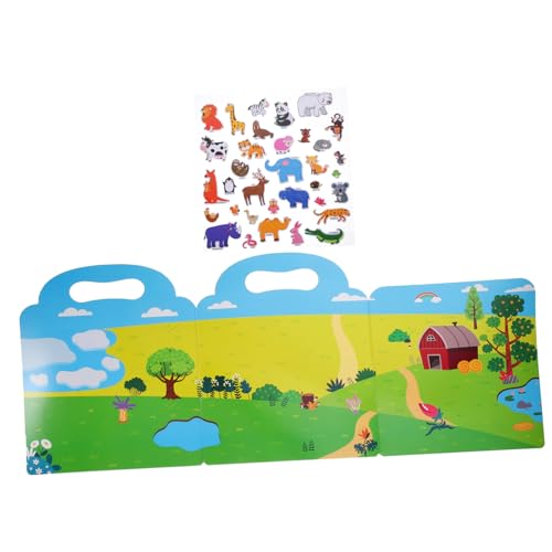 ibasenice Wiederverwendbares Stickerbuch für Bunten Tiermotiven Leicht Anzubringende und Abziehbare Aufkleber ohne Kleberückstände Fördert Kreativität und Eltern Junge Mädchen Interaktion ibasenice Wiederverwendbares Stickerbuch für Bunten Tiermotiven Leicht Anzubringende und Abziehbare Aufkleber ohne Kleberückstände Fördert Kreativität und Eltern Junge Mädchen Interaktion von ibasenice