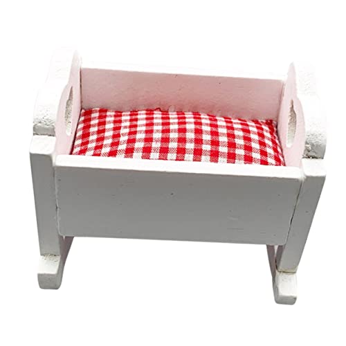 ibasenice Wiege des Puppenhaus holzspielzeug für Mini-Spielzeugbett hühner -Babywiege Puppenbett Mini Krippe Zubehör für Puppenhäuser von ibasenice