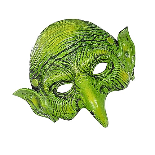 ibasenice Witch Maske Halbgesicht Grüne für Halloween Karneval und Tag der Toten Realistisches Design für Erwachsene Partys von ibasenice