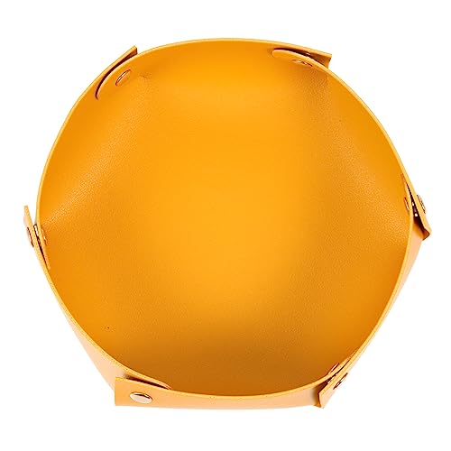 ibasenice Würfelfach Aufbewahrungsboxen Aufbewahrungswürfel faltbar Aufbewahrungskorb mit Deckel Behälter klappbare ordnungsboxen klappbare ordnungskisten Ablagefach Würfelplatte Pu Yellow von ibasenice