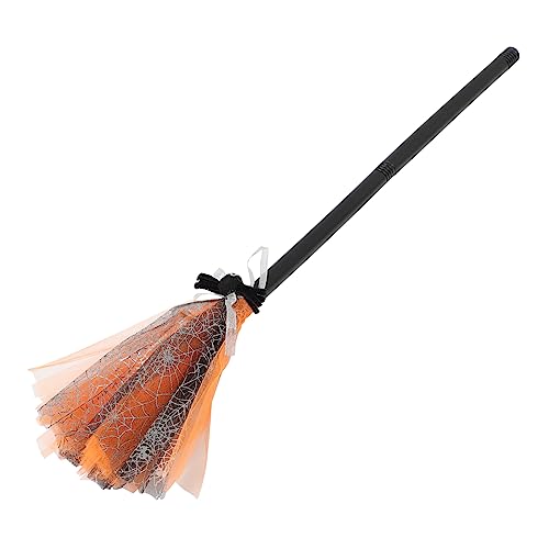 ibasenice Zauberbesen Halloween-Lichter Halloween- Hexenkostüm Fee Zubehör faschingskostüme karnevalskostüme Kleider Hexenbesen für Hexen Besenstiel Zauberer Besen Plastik Orange von ibasenice