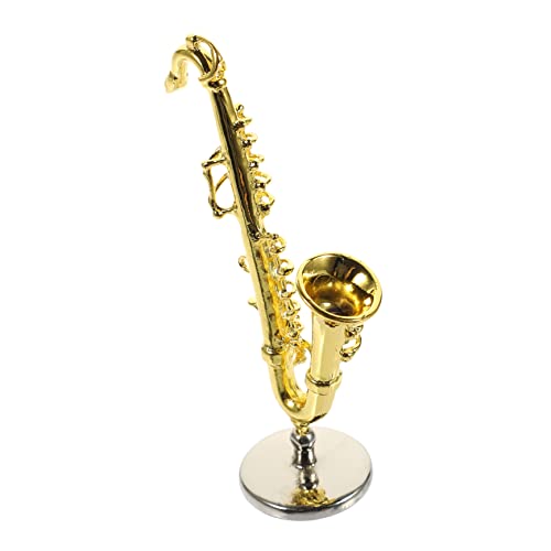 ibasenice Zubehör Für Puppenhäuser Saxophon Miniatur Saxoboom Schreibtischaufsatz Geschenke Für Saxophonliebhaber Mini-Musical Mini-Saxophon-Modell Kleines Saxophon Legierung Kind Musik von ibasenice