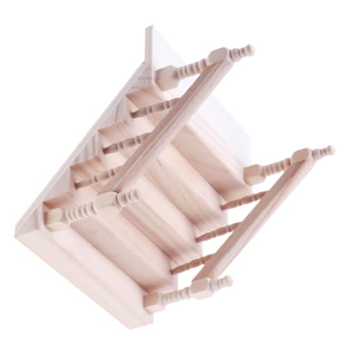 ibasenice Zubehör für Miniaturszenen Miniatur-Puppenhaus-Bausatz bastelset bastelsets für Geburtstags für Puppenhaus Mini-Treppe Miniaturtreppe Holz von ibasenice