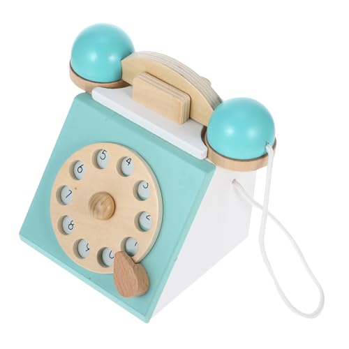 ibasenice Vintage Holztelefon Spielzeug Antike Telefone Schnurgebundenes Festnetz Jungen Und Mädchen Rollenspiel Spielzeug von ibasenice