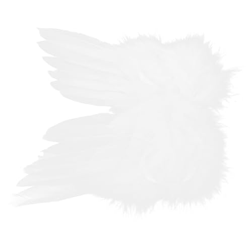 ibasenice -Flügel elegant die erscheinung Cosplay Engelsflügel Baby-Engel-Kostüm kleine Baby-Engelsflügel Federpuppen-Engelsflügel Hochzeitskleid schmücken Zubehör Puppenflügel Weiß von ibasenice