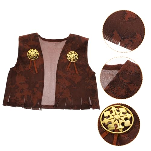 ibasenice kinderkostüme Halloween kinderkostum Halloween karnawal kostium für verkleidung Kinderkleider -Outfit Wild-West-Kostümzubehör für Gestrick Brown von ibasenice