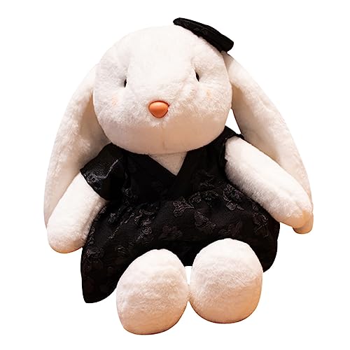 ibasenice kleine weiße Kaninchenpuppe für kindergeschenke merksam Hasen Geburtstagsgeschenke Kaninchen Plüschtiere Häschen Zeug Plüschkaninchen PP Baumwolle Black von ibasenice