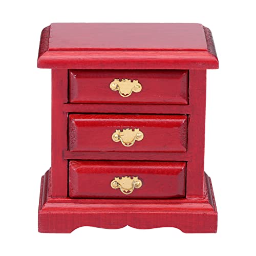 ibasenice puppenhaus kommode Holzschrank für Miniaturhaus Miniaturmöbel Puppenhaus Bücherregal kleine Kommode Zubehör für Minipuppen Miniatur-Schrankmodell Miniatur-Schrankdekor Birke von ibasenice