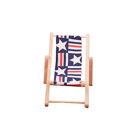 ibasenice Mini-Holzstuhl Zusammenklappbares Sandspielzeug für den Strand Chaiselongue Ornament Mini-Strandkorb Miniatur-Stuhlfiguren faltbar Dekorationen Requisiten Möbel Modell Bambus von ibasenice