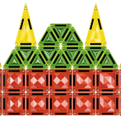 iburge Magnetische Fliesen, 40-teilige Reise Magnetische Bausteine Set, MINI Magnet Fliesen Bauspielzeug für Alter 3 + Jungen Mädchen, STEM Play Montessori Magnetische Spielzeug von iburge