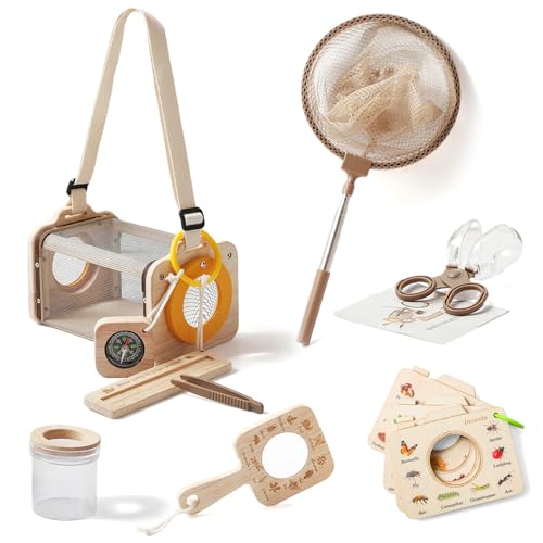 Insektenfänger-Set für Kinder, Entdecker-Set, 10-teiliges Insektenfang-Set für den Außenbereich, mit Lupe und Netz, Abenteuer-Set für Garten und Camping, lustiges Geschenk für Mädchen und Jungen Insektenfänger-Set für Kinder, Entdecker-Set, 10-teiliges Insektenfang-Set für den Außenbereich, mit Lupe und Netz, Abenteuer-Set für Garten und Camping, lustiges Geschenk für Mädchen und Jungen von ibwaae