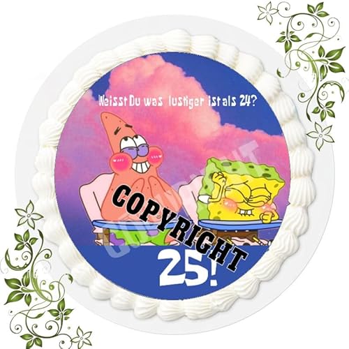ich Fondant Tortenaufleger Tortenbild Geburtstag Spongebob BUNT 25er Geburtstag ich Fondant Tortenaufleger Tortenbild Geburtstag Spongebob BUNT 25er Geburtstag von ich