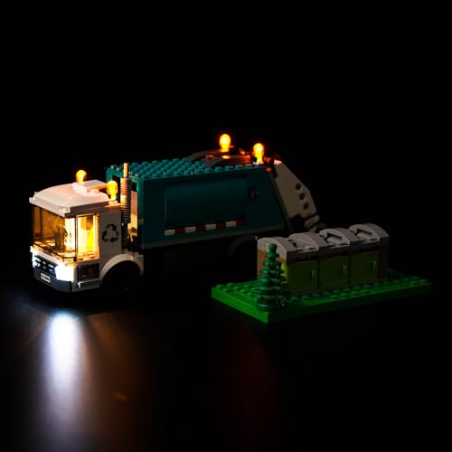 icuanuty LED-Beleuchtungsset für Lego City Müllabfuhr Müllwagen mit Mülltonnen 60386, LED-Lichtset kompatibel mit Lego 60386 (Modell Nicht im Lieferumfang enthalten) von icuanuty