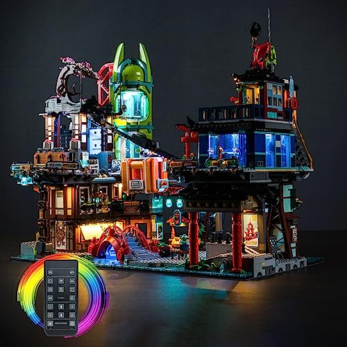icuanuty LED-Beleuchtungsset für Lego Die Märkte von NINJAGO City 71799, LED-Lichtset kompatibel mit Lego 71799 (Modell Nicht im Lieferumfang enthalten) von icuanuty