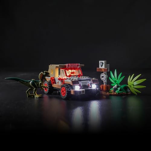 icuanuty LED-Beleuchtungsset für Lego Jurassic Park Hinterhalt des Dilophosaurus 76958, LED-Lichtset kompatibel mit Lego 76958 (Modell Nicht im Lieferumfang enthalten) von icuanuty
