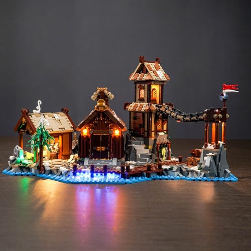 icuanuty LED-Beleuchtungsset für Lego Wikingerdorf 21343, LED-Lichtset kompatibel mit Lego 21343 (Modell Nicht im Lieferumfang enthalten) von icuanuty