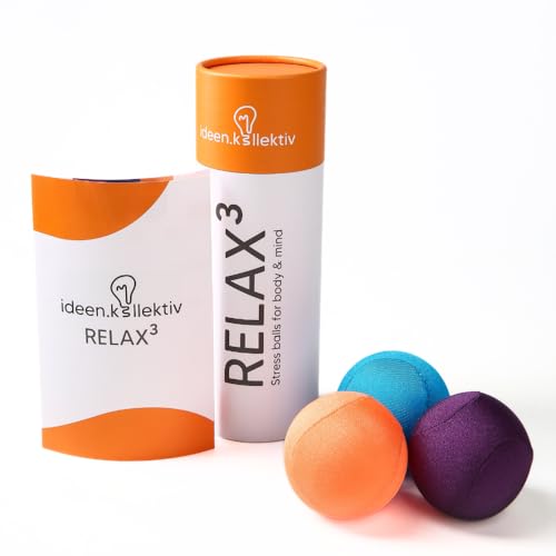 ideen.kollektiv Relax³ – Stressball Set, 3 Achtsamkeitsbälle mit verschiedenen Härtegraden, Moderationstool & Coaching-Zubehör, Antistressbälle für Fokus, Entspannung & Gruppenprozesse von ideen.kollektiv