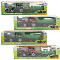Idena Traktor mit Anhänger 4fach sortiert von Idena