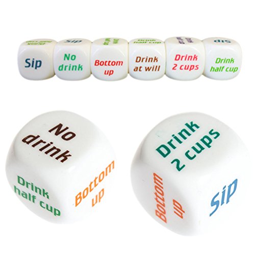 Ieron Würfel, 6 Stück, Würfel, Barspielzeug, Regelerstellung, Partyspaß für Trinkspiele, Wettspiel für Trinker Ieron Würfel, 6 Stück, Würfel, Barspielzeug, Regelerstellung, Partyspaß für Trinkspiele, Wettspiel für Trinker von Ieron