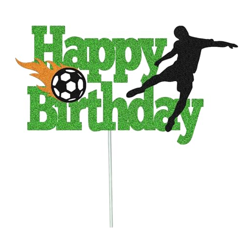 iewrtcin 1 Stück Happy Birthday Fußball-Kuchenaufsatz, Fußball-Cupcake-Aufsatz, Dekorationen, Kucheneinlagekarten für Jungen, Geburtstagsparty-Dekoration iewrtcin 1 Stück Happy Birthday Fußball-Kuchenaufsatz, Fußball-Cupcake-Aufsatz, Dekorationen, Kucheneinlagekarten für Jungen, Geburtstagsparty-Dekoration von iewrtcin