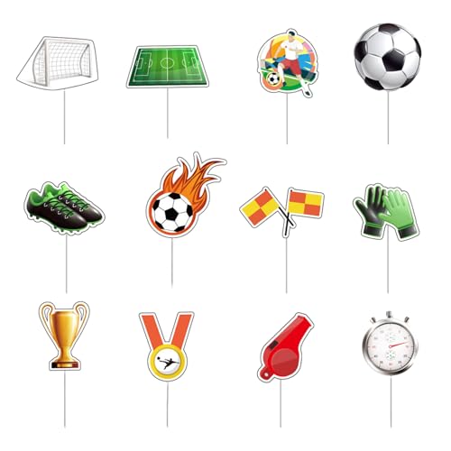 iewrtcin 12 Stück Fußball-Kuchenaufsatz, Fußball, Cupcake-Aufsatz, Dekorationen, Kucheneinlagekarten für Jungen, Geburtstagsparty-Dekoration iewrtcin 12 Stück Fußball-Kuchenaufsatz, Fußball, Cupcake-Aufsatz, Dekorationen, Kucheneinlagekarten für Jungen, Geburtstagsparty-Dekoration von iewrtcin
