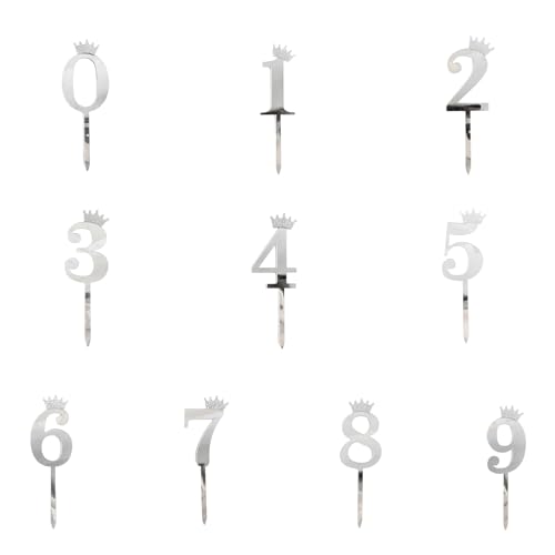 iewrtcin Cake Topper Kucheneinsatz Silber Zahl 0-9 für Geburtstag Hochzeit Ornamente Jubiläum iewrtcin Cake Topper Kucheneinsatz Silber Zahl 0-9 für Geburtstag Hochzeit Ornamente Jubiläum von iewrtcin