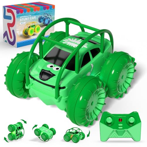 ifollower Direktladung 4WD Amphibien Ferngesteuertes Auto 15km/h, 2.4GHz 360° Stunt Grun von ifollower