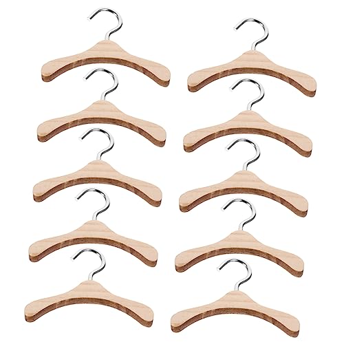 10 Puppenbügel aus Holz, Mini-Kleiderbügel für Puppentür, Zubehör für Puppenhaus-Kleiderschränke (6 cm) von ifundom
