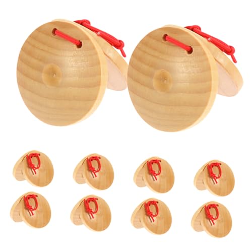ifundom 10 Stück Holzkastagnetten Handschlaginstrumente Für Kleinkinder Pädagogisches Musikspielzeug Für Vorschulkinder Familien Und Musikaktivitäten von ifundom