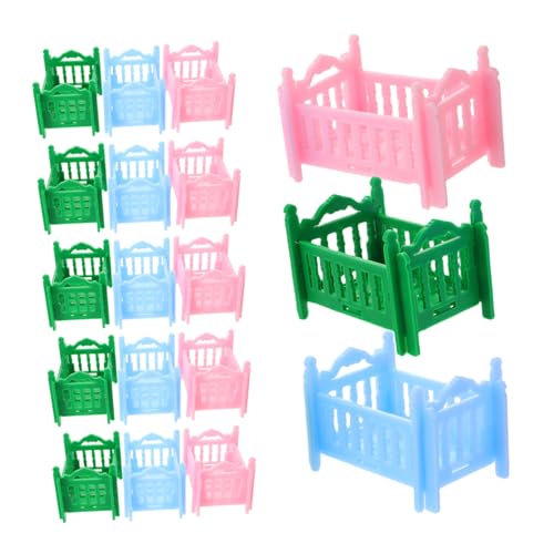 18 Teiliges Puppenhaus Möbelset Miniatur Babypuppenbett Zubehör Simulation Winziger Möbel Für Rollenspiele Von Kindern – Süßes Kleines Bett Als Dekoration Für Das Puppenhaus von ifundom