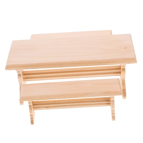 1Satz Holzbank Set für Puppenhaus Detaillierte Bank für Kreative DIY Projekte für Dekoration Hochwertigem Holz Gefertigt von ifundom