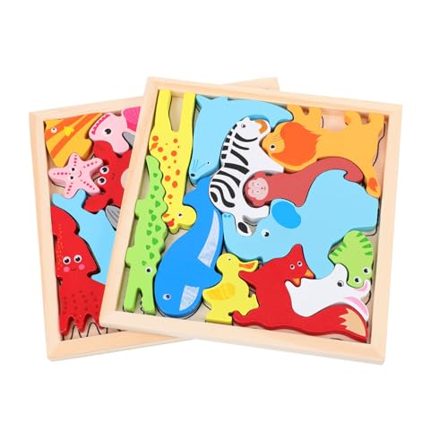 2 Sätze Stapelpuzzle aus Holz für Teiliges mit Tiermotiven Pädagogisches Motorik und Gleichgewicht Lernspielzeug für Kleinkinder und Jungen 2 Sätze Stapelpuzzle aus Holz für Teiliges mit Tiermotiven Pädagogisches Motorik und Gleichgewicht Lernspielzeug für Kleinkinder und Jungen von ifundom