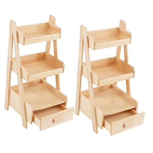 2Stücke Regal für Puppenhäuser Teiliges Möbel für Garten und Hausdekoration Hochwertiges und Langlebiges für Kreative Kinderspiele von ifundom