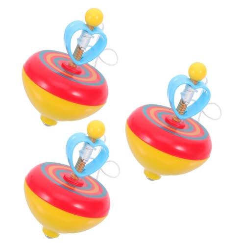 3Stücke Farbige Zieh Spielzeuge Lustige und Kreative Tops für Bewegung Zufällige Farben für Partys von ifundom