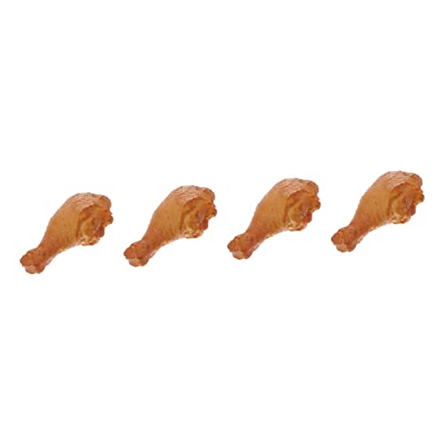 ifundom Geschmückt 4 Stück Hähnchenkeulen für simuliertes Essen Gefälschte Hühnerbein-Attrappe Kunstmalerei-Requisite Trommelstock gefälschtes Essen gebratenes Huhn Requisiten Modell PVC von ifundom