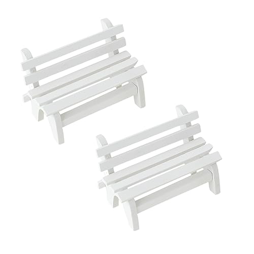4 Stück Miniature Holzbank Teiliges Gartenmöbel für DIY Deko Puppenhaus Landschaftsornamente Leichtes und Robustes Design für Fotorequisiten und Wohnaccessoires von ifundom