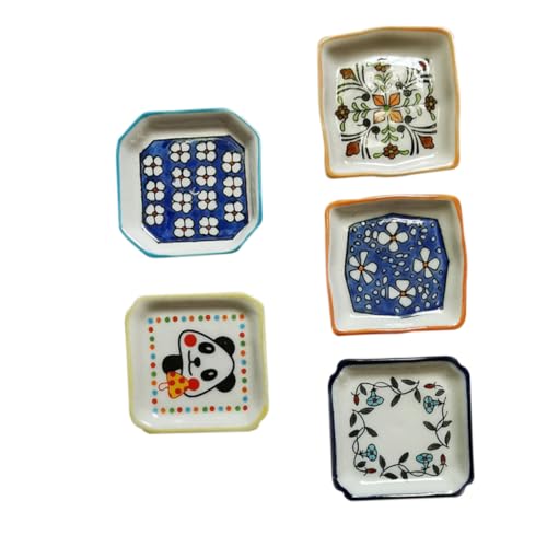 5 Stück Mini Keramikteller Mini Modellzubehör Miniatur Schüssel Miniatur Butterdosen Rollenspiele Praktisches Tragbares Besteck Keramik ifundom von ifundom