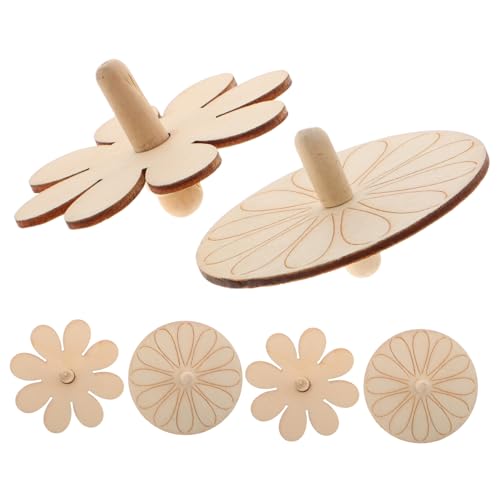 6 Stücke Holz Spinning Spielzeug Kinder DIY Malerei Spielzeug Unfinished Holz Spinning Tops Für DIY Handwerk Liefert von ifundom