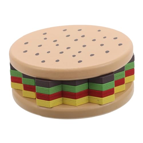 Montessori Holz Burger Stapelspielzeug Bausteine Puzzle Feinmotorik Vorschul Lernspielzeug Für Jungen Und Mädchen Geburtstagsgeschenke von ifundom