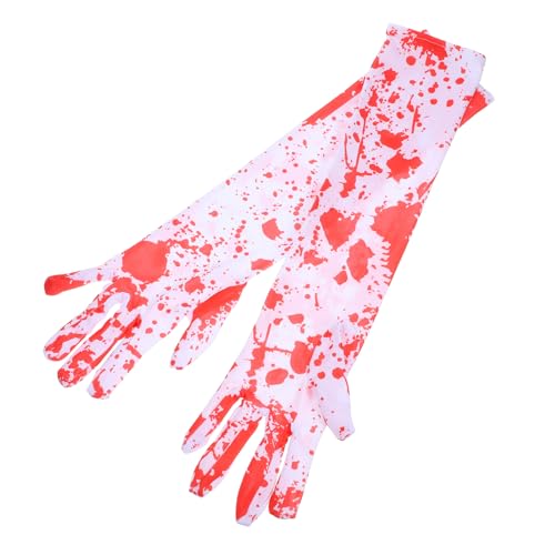 ifundom 1 Paar Blutige Handschuhe des Geisterfests Halloween-fäustlinge Maske Blutig Kostüm Halloween-Cosplay-kostüm Parteiblut Halloween-Lichter Halloween- Strasssteine Elasthan von ifundom