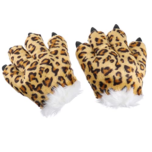 ifundom Realistische Handschuhe Mit Leopardenpfoten 1 Paar Pelzige Tierhandschuhe Cosplay-kostüme Wärme Und Komfort Für Geburtstagsfeiern von ifundom