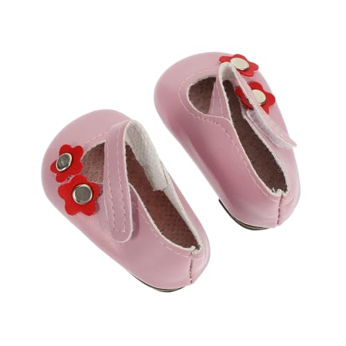 ifundom 1paar Vintage Pu Schuhe Für Puppen Dekoration Mit Blumen Miniatur Puppenschuhe Für Kostüme Und Puppenhaus Zubehör von ifundom