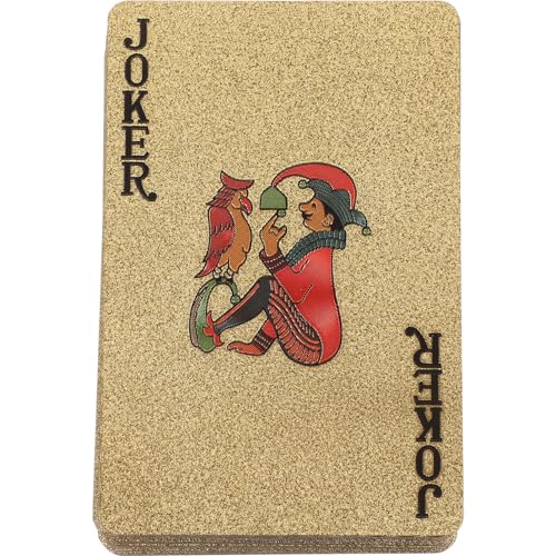 ifundom 1 Packung Goldene Spielkarten Kartenspiel Unterhaltung Brettspiel Pokerkarten Vergoldete Pokerkarten Für Pokerkarten Spieleabende Partys von ifundom