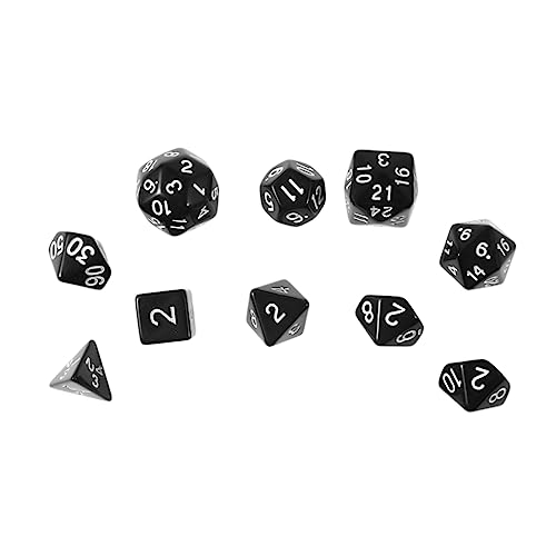 ifundom 10er Set Acrylwürfel Multi-digitalwürfel Brettspielzubehör Schwarz Für Partys Und Bildung von ifundom